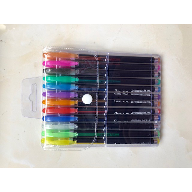 

Pulpen Gel Glitter Rainbow isi 12pcs