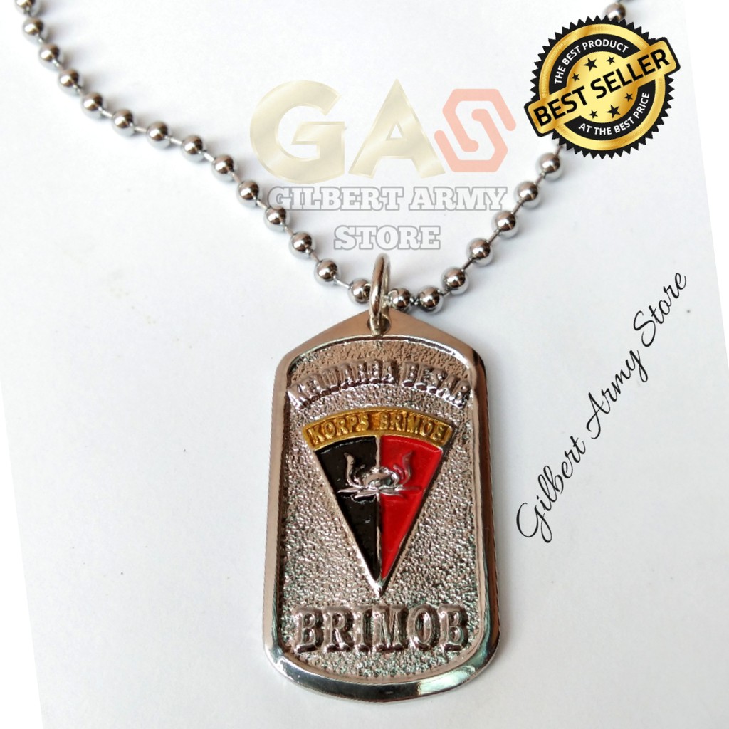 GILBERT ARMY STORE Kalung Brimob Cor Anti Karat Kalung Army Kalung pria motif Army Militer