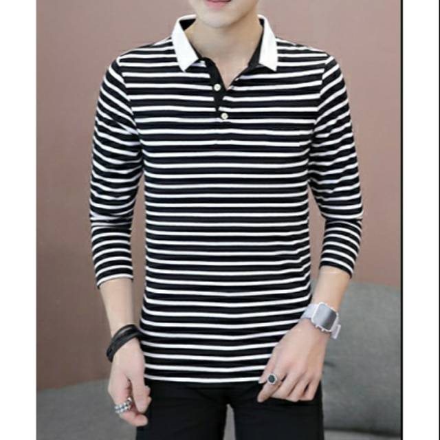 Sendy Salur - Kaos Lengan Panjang Pria - Hitam