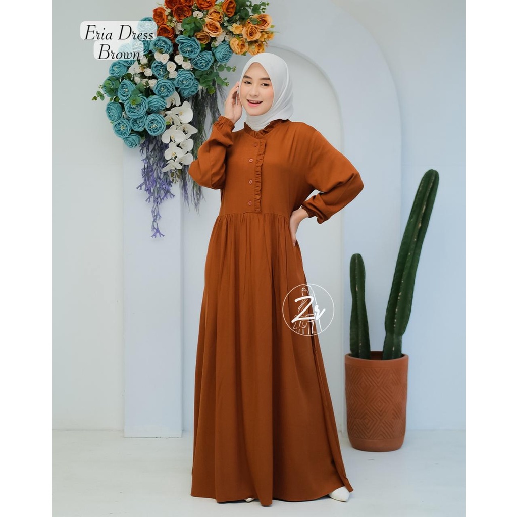 DRESS KATUN TWILL CALINA DAN ERIA ORI ZR GAMIS WANITA KEKINIAN NYAMAN