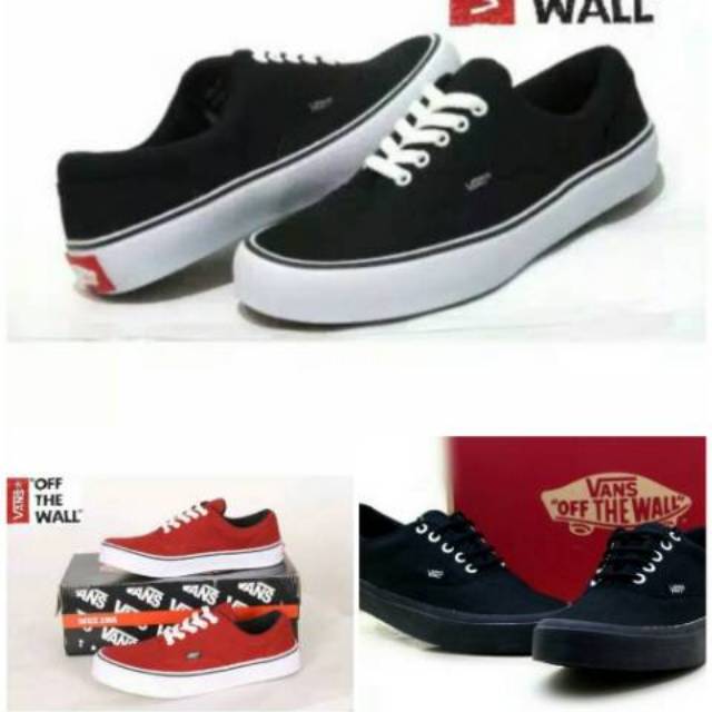 Sepatu casual Pria Vans Era Authentic Hitam Dan Marun Full