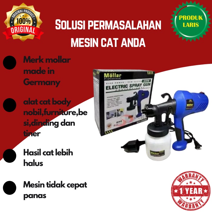 MOLLAR ESG 300 Kompresor Cat Mini Listrik Spray Gun Airbrush Mesin Cat Semprot TEMBOK,DINDNG,MOTOR,M