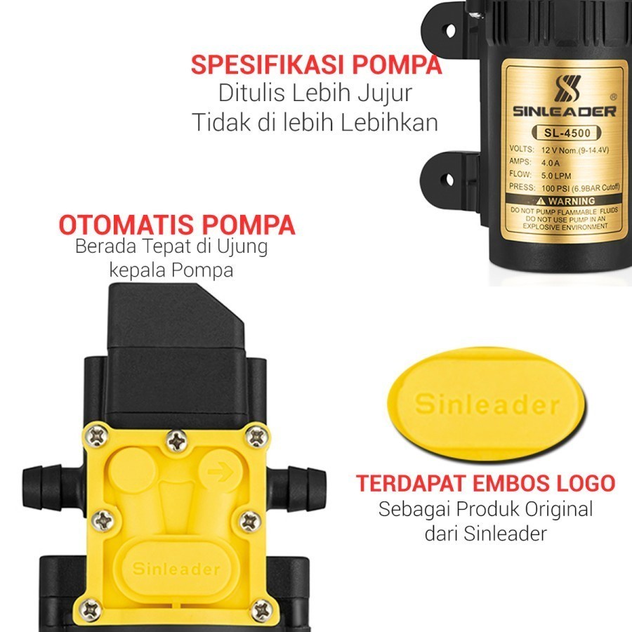 Sinleader Pompa DC 12v 100psi