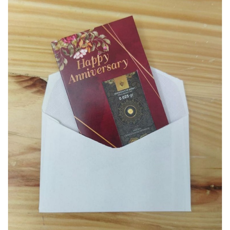 Kartu Ucapan Minigold, Eoa gold, emas mini, salam gold + gratis Amplop putih-Anniversary
