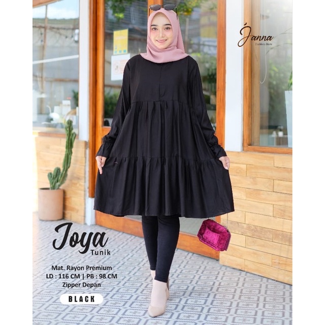 NEW JOYA TUNIK LD116 MAT RAYON PREMIUM HQ BUSUI ZIPER DEPAN ORIGINAL JANNA