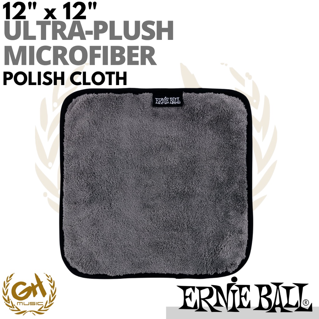 Ernie Ball 12"x12" Ultra-Plush Microfiber Polish Cloth, Kain Pembersih