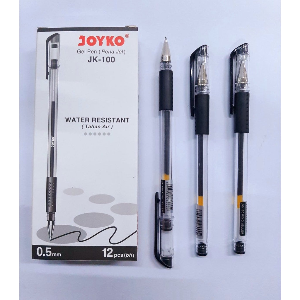 

Bolpen Pulpen Gel JOYKO JK-100 0.5 mm Bolpoin Gel Pena Gel tinta Hitam isi12pc dijual Lusinan