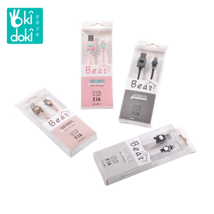 OKIDOKI USB Cable For Iphone-Bear USBr 1 - Kabel Iphone