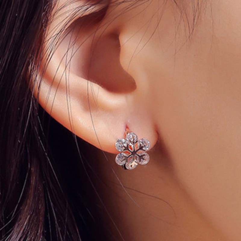 925 anting perak sterling anting-anting wanita dengan perhiasan fashion berlian