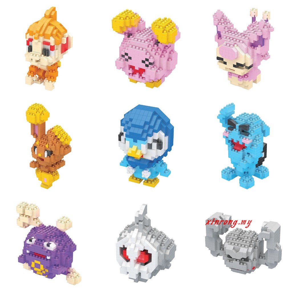 18desain Semua Seri Desain Pokemon Pikachu Series Baru DIY Diamond Nano Block Lego Mainan