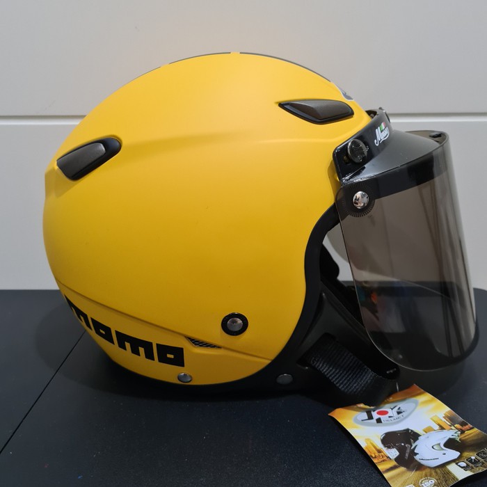 Helm JPN kawai momo kuning doff kaca datar