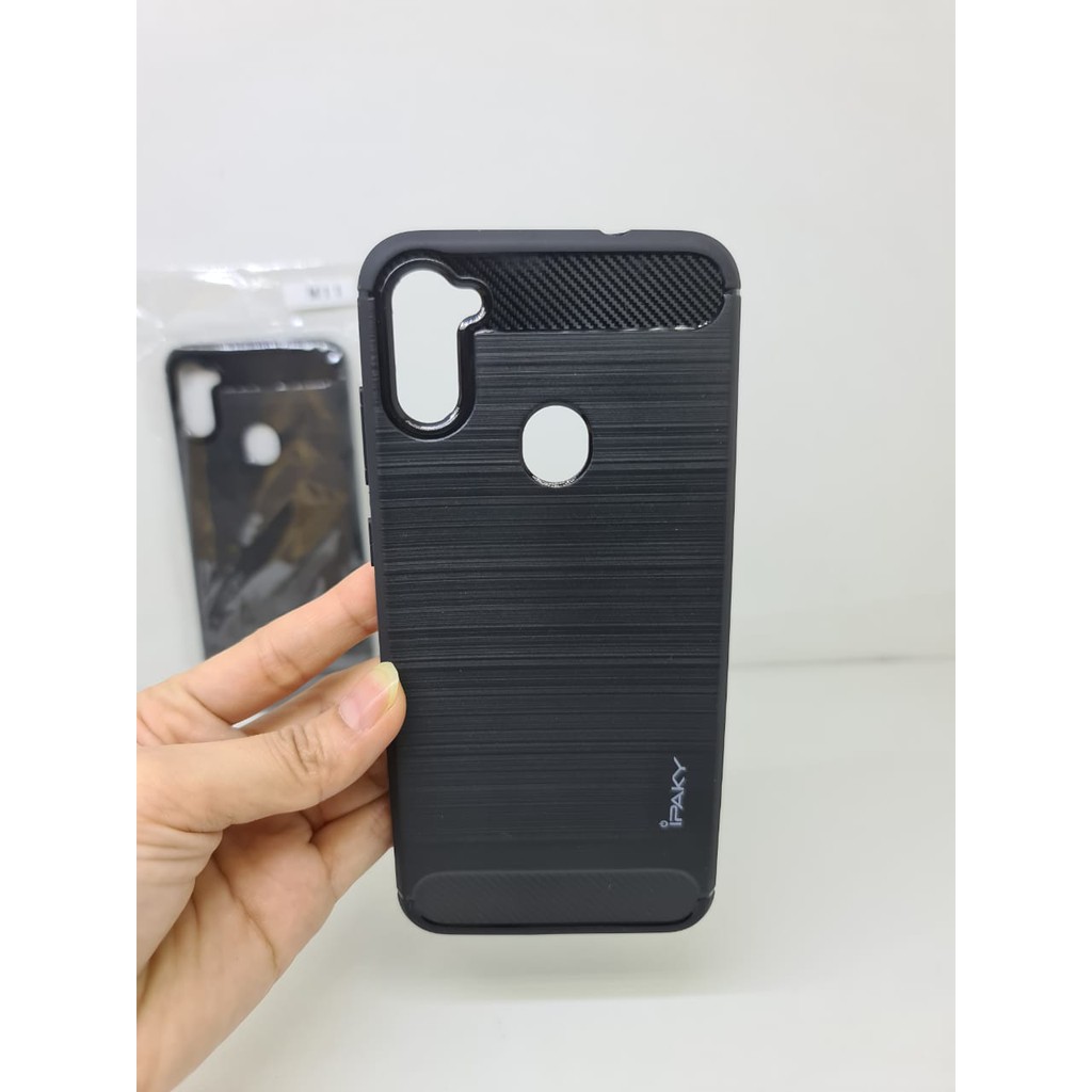 iPaky Carbon Samsung M11 M115F 6.4&quot; Slim Fit Carbon Soft Case Samsung A11 A115F Fiber Multi Carbon