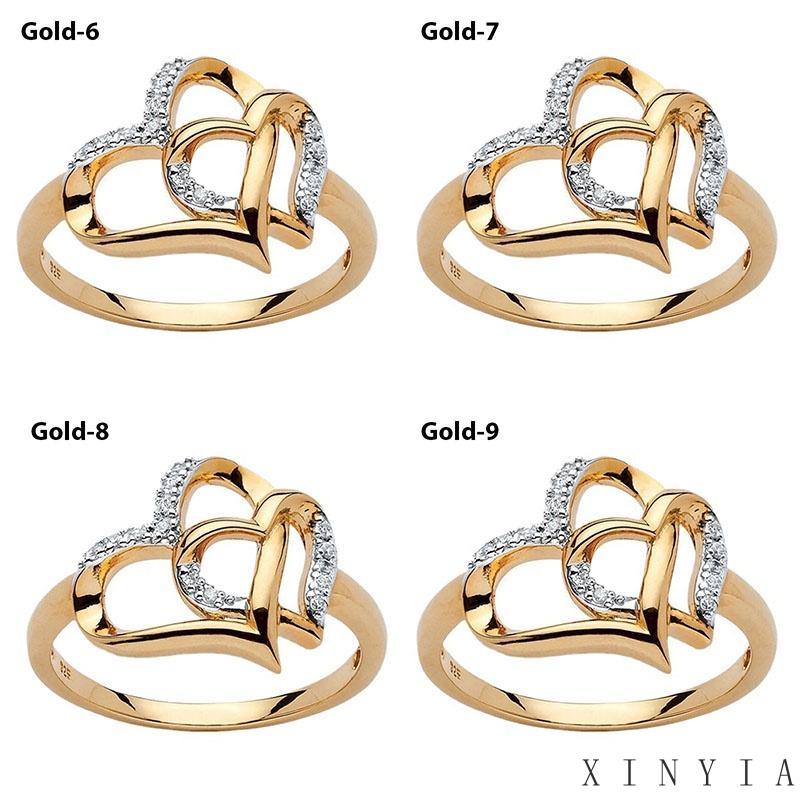 COD✨Cincin Emas Mewah potongan hati Wanita Korea Anti Karat Dan Luntur Mewah Fashion Murah Import Ready Stock