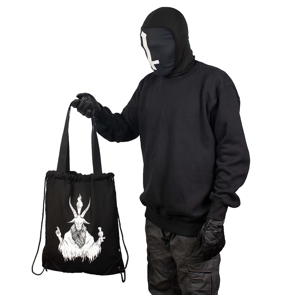 Heretic - Drawstring Backpack Tote Bag - Baphomet