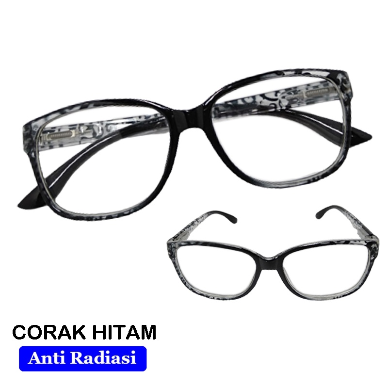 Kacamata Anti Radiasi Komputer Hp Pc Untuk Wanita Pria Motif Loreng Kacamata Baca Fashion Blueray Unisex Eye Glasses Protection