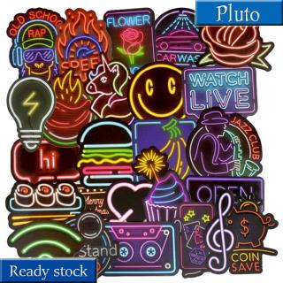 50Pcs Stiker Lampu  Neon  Icon Animal untuk Koper Laptop 