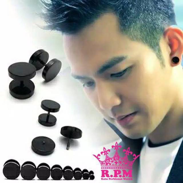 grosir  Anting barbell kecil isi 12 pcs polos