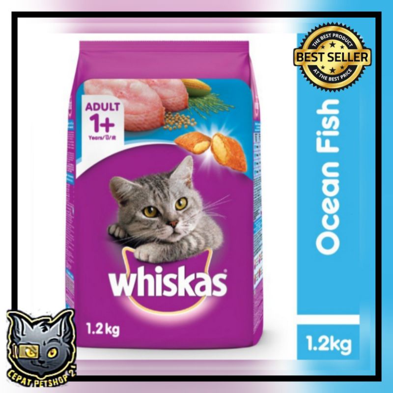 whiskas adult oceanfish 1,2kg freshpack / makanan kucing whiskas adult oceanfish