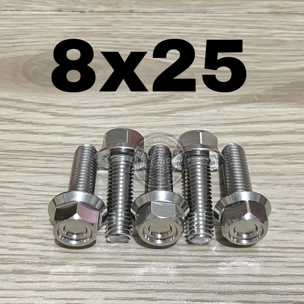 baut probolt hexagon matte ulir 8x25 drat 12 panjang 2.5 cm thailand stainless probolt new model not flower