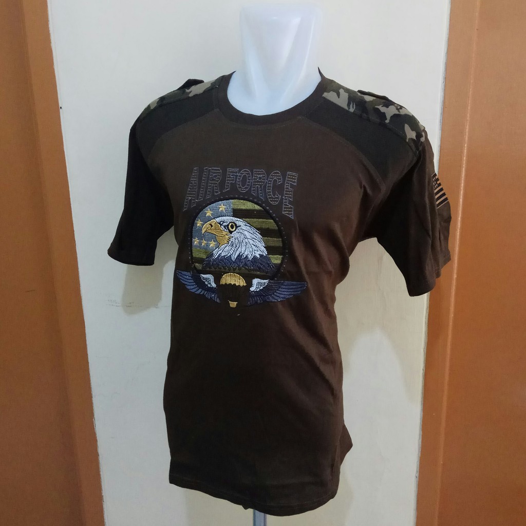 KAOS KATUN AIR FORCE - KAOS AIR FORCE - ARMY - BAHAN KATUN XL-XXL