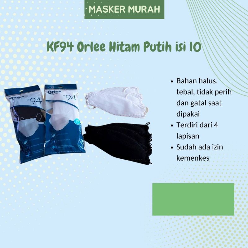 Masker KF94 4Ply Kemenkes Emboss Orlee isi 10 pcs 4ply Evo 3D