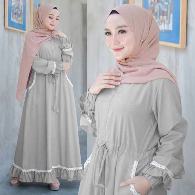 NIRMALA MAXI DRESS - Gamis Muslim Trendy / Gamis Bahan Moscrepe Busui