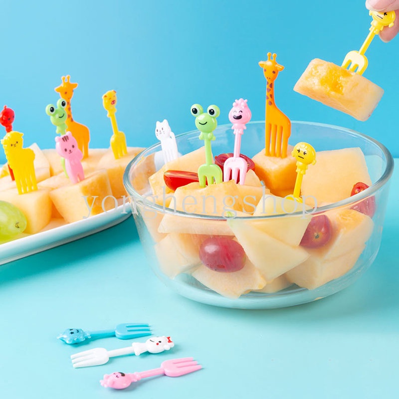 1 Set Garpu Buah / Kue / Dessert / Bento Mini Motif Kartun Untuk Anak