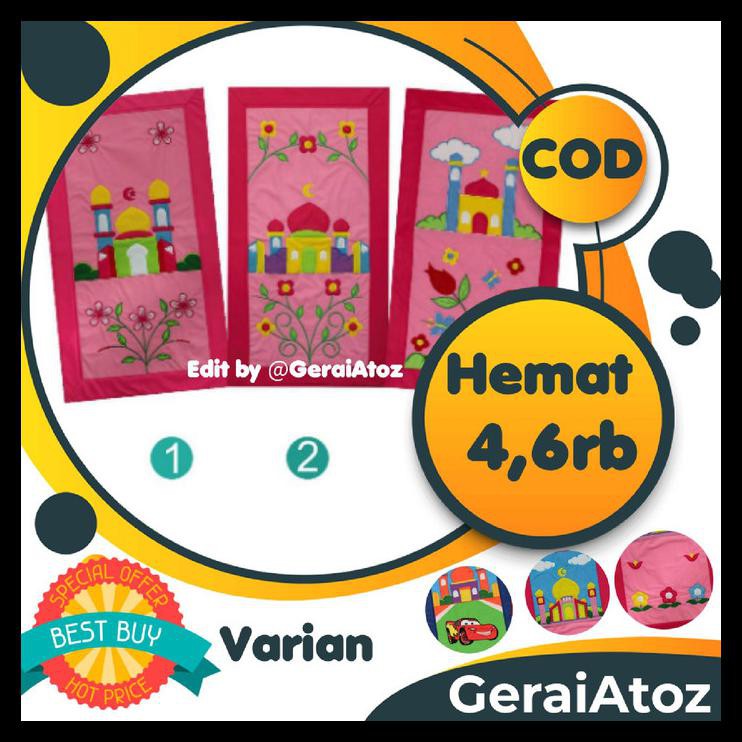 HOT DEAL SAJADAH ANAK BORDIR KARAKTER LUCU BUSA TEBAL NYAMAN AMAN - CHERY 