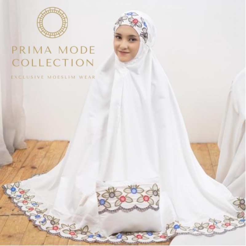 PRIMA MODE - Mukena Azura Series Flowly | Mukena Katun 2in1 Traveling Pouch Motif | Mukena Motif Mewah Lasercut Mukena Terbaru
