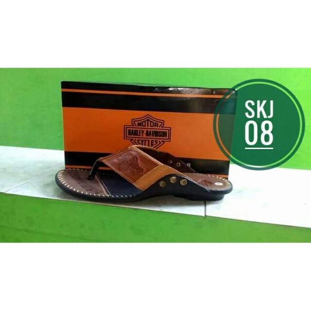 Sandal harley davidson sendal harley davidson sandal kulit pria