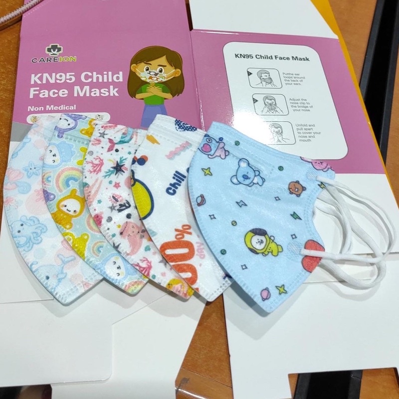 Masker Anak KN95 5ply Earloop Motif 10pcs &amp; 50pcs