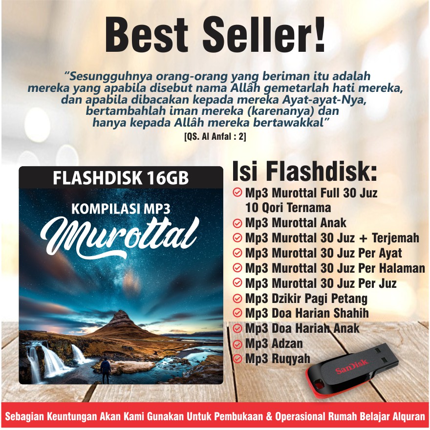BEST SELLER TERMURAH FLASHDISK MUROTTAL 30 JUZ