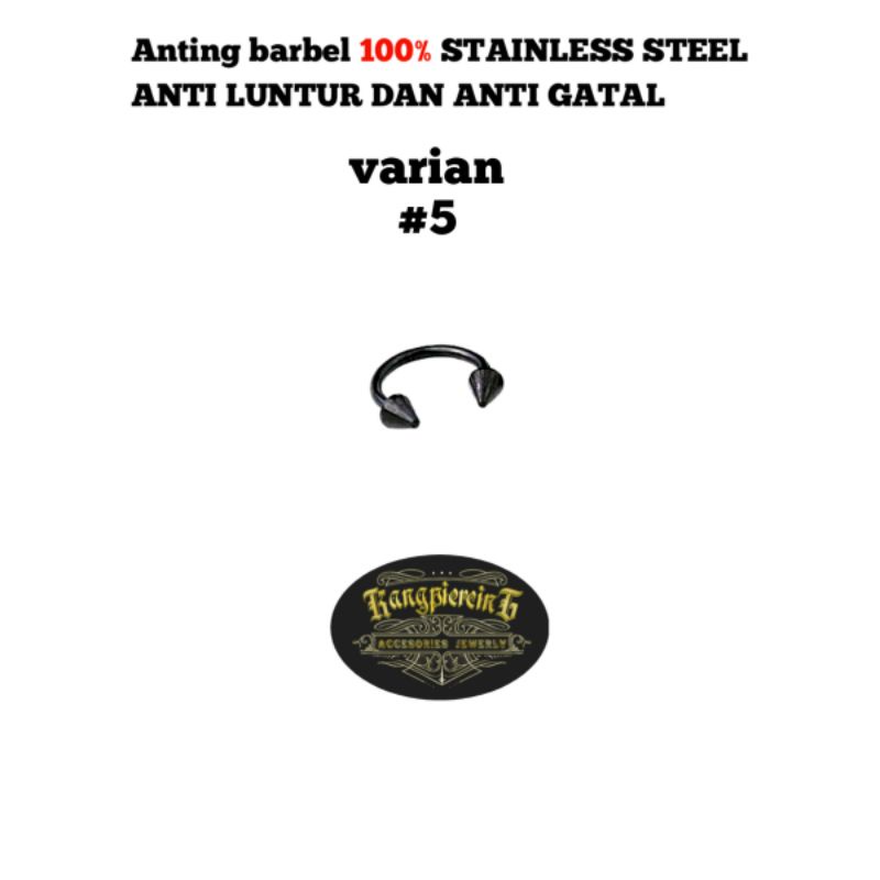 BARBEL HITAM STAINLESS STEEL 100% ANTI LUNTUR DAN ANTI KARAT