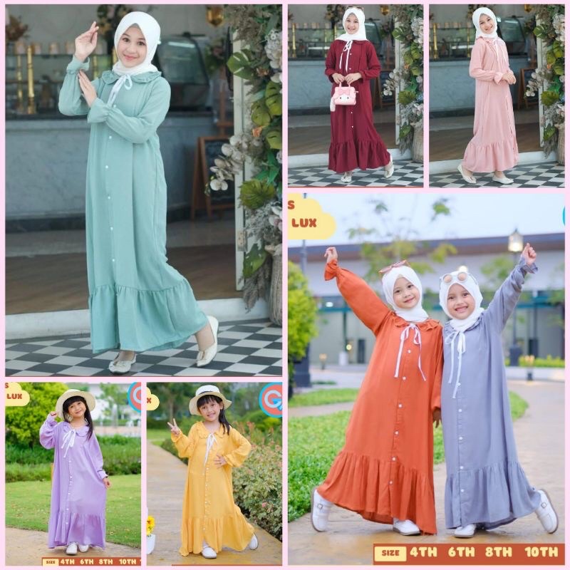 Gamis Safana Lux by Goove.co || Gamis Anak Crinkle || 4T - 12T  GAMIS SAFANA LUX BY GROOVE