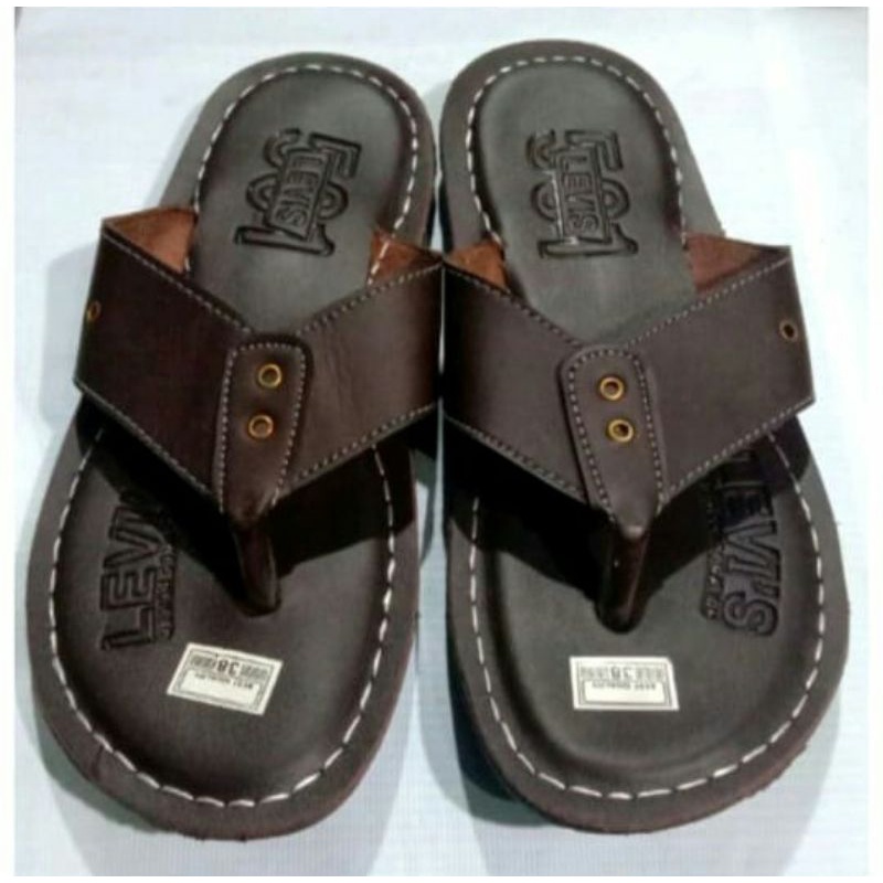 Sandal Kulit Jepit / Slop Keren uk 38-42 (Real Picture)