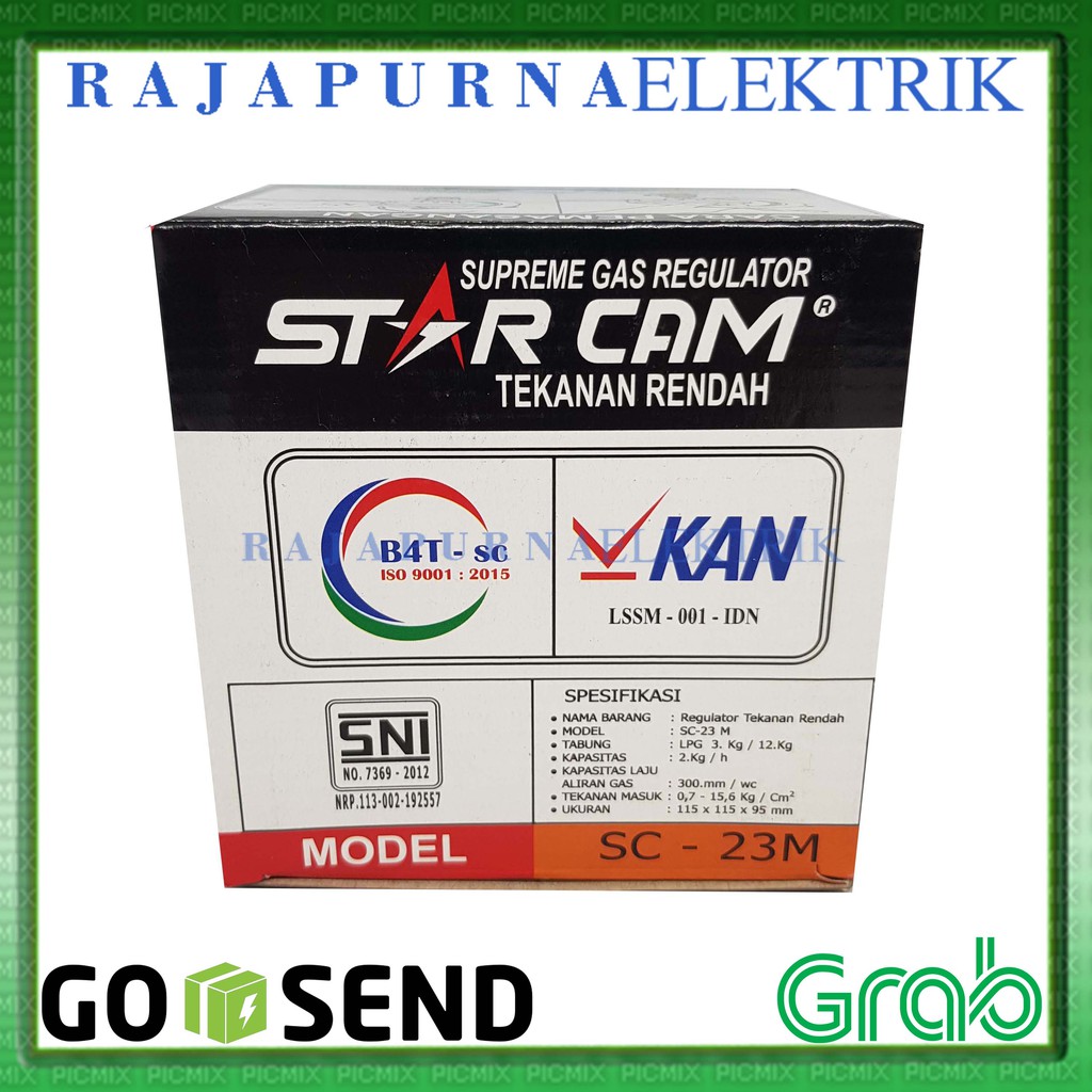 Regulator Gas tekanan rendah low pressure STAR CAM SC-23M meter SNI