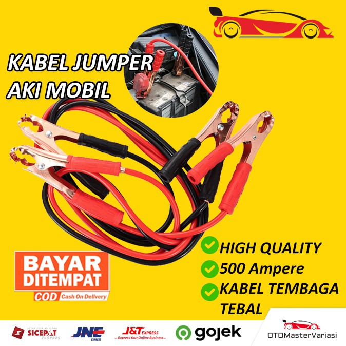 Kabel Jumper aki mobil 500 Ampere kabel booster Baterai Kualitas Kabel jemper tembaga tebal