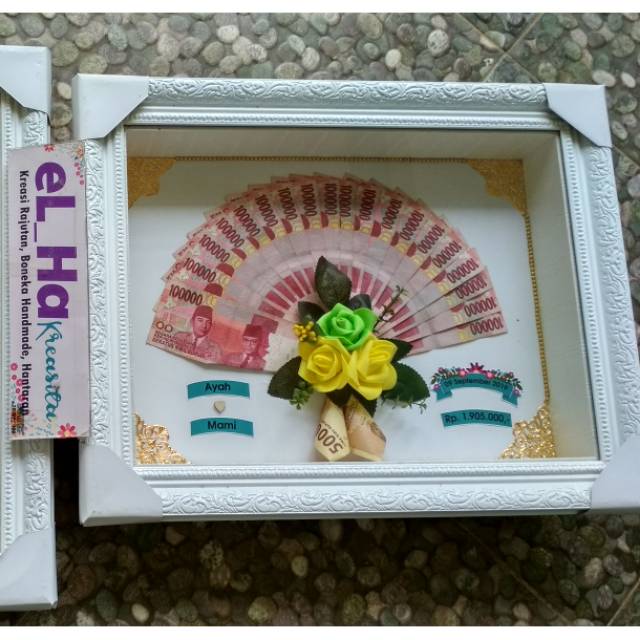 Mahar pernikahan seserahan uang kuno cantik motif kipas