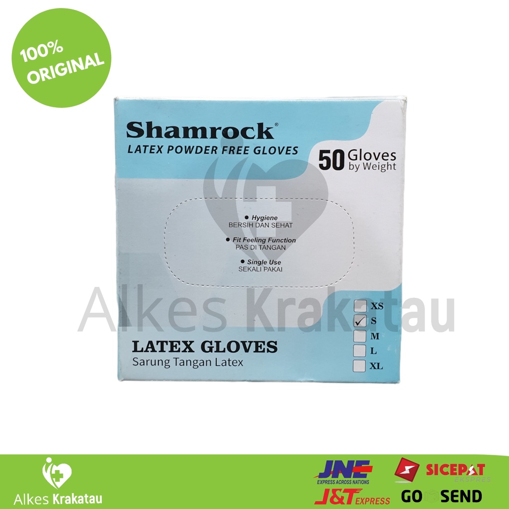 Sarung Tangan Shamrock Latex Powder Free / Hand Gloves/ Glove