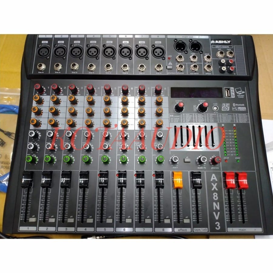 MIXER AUDIO ASHLY AX8N V3/AX8NV3 8CH USB-BLUETOOTH-RECORDING TO PC NEW