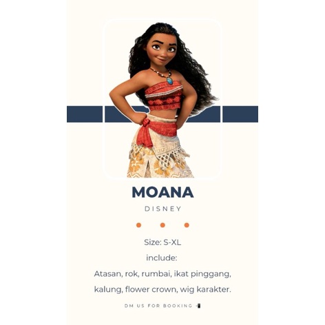 Moana Disney - Kostum Rental Sewa