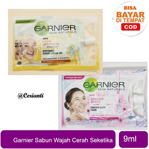 Garnier Light Complete &amp; Sakura White Brightening Foam White Speed | Sabun Cuci Muka 9ML