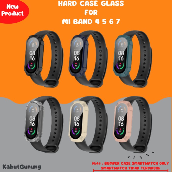 PC Hard Case For Mi Band 6 5 4 3 Case Cover With Tempered Glass