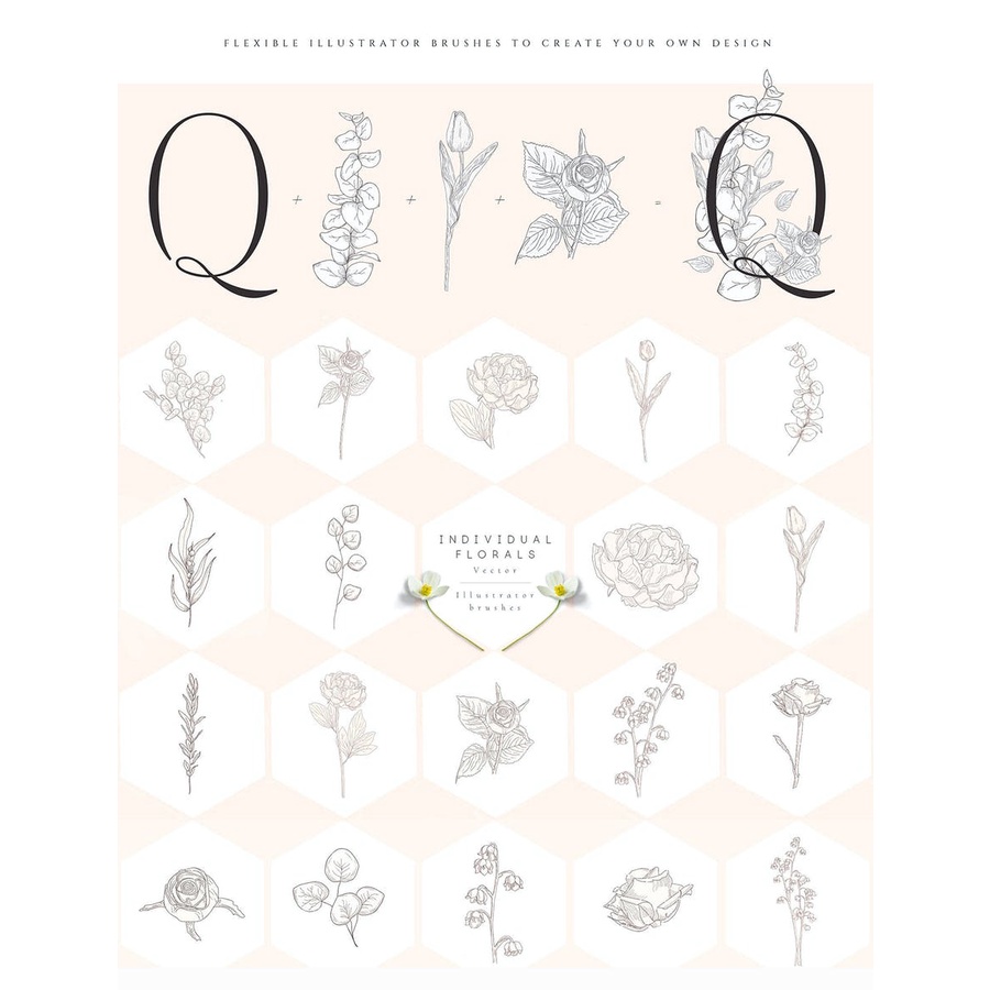 Floral Flexible Illustrator Brushes