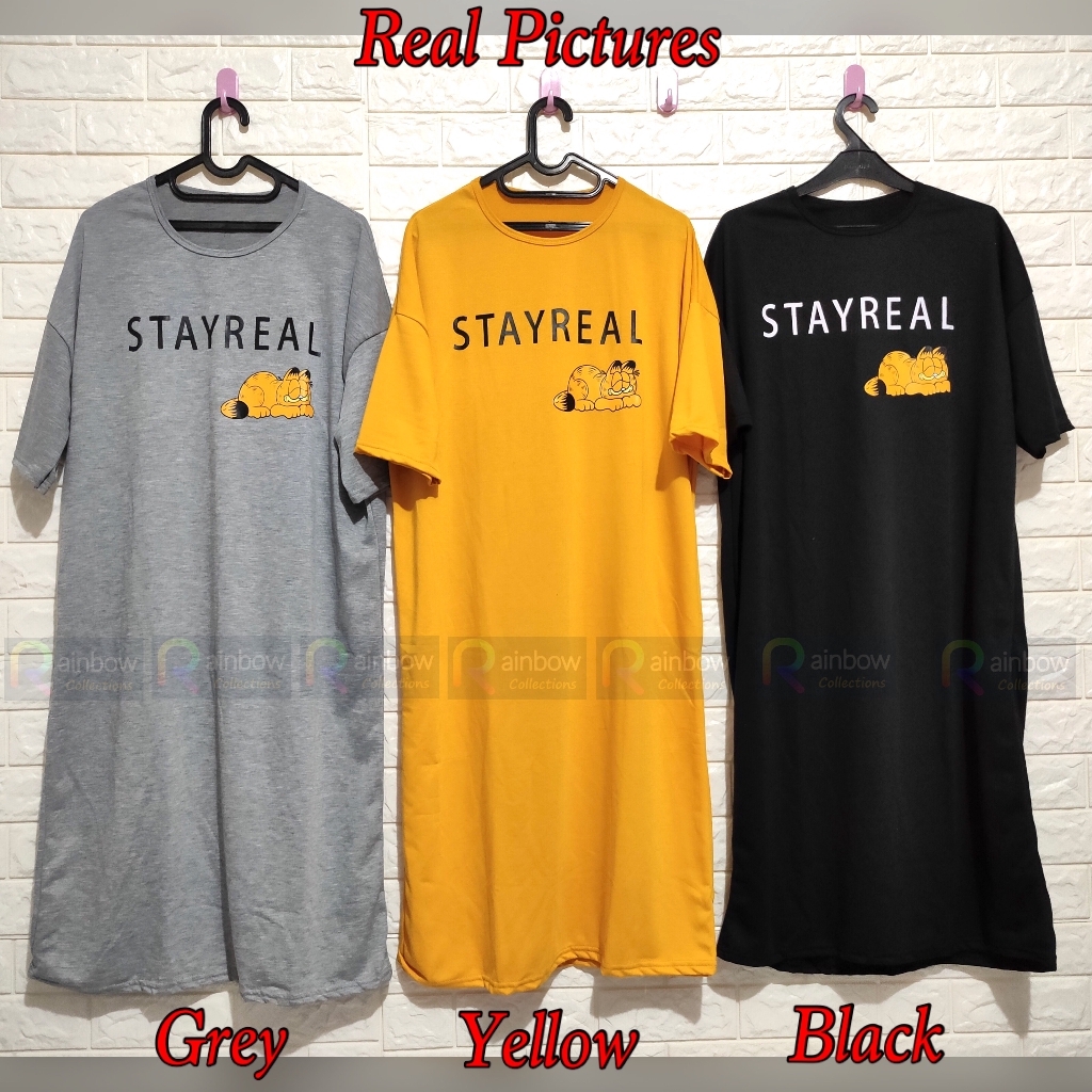 LONG DRESS JUMBO wanita STAY REAL - GARFIELD / konveksi murah tanah abang