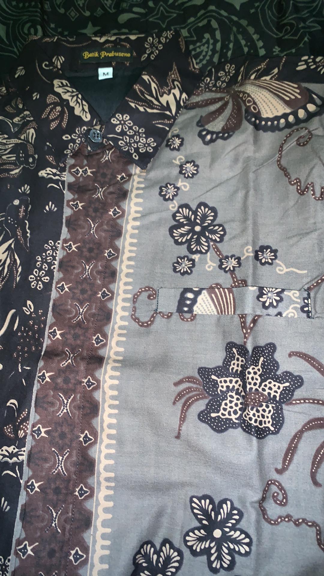 Ravidra Kemeja Batik Pria Lengan Panjang Slimfit Katun Printing Hem Baju Atasan Kantor Modern