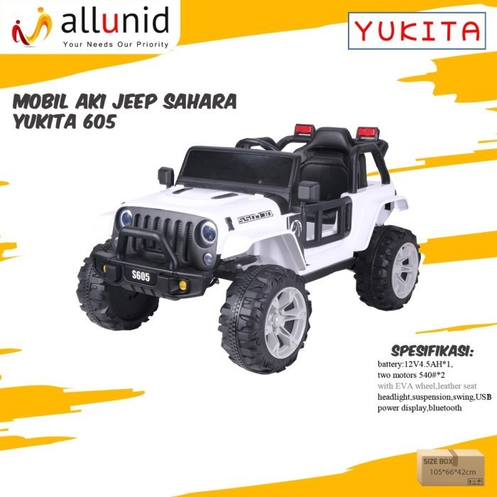 Mainan Anak Mobil Aki JEEP SAHARA KYZ 605 - Maenan Mobilan Remote ( Non Paint )