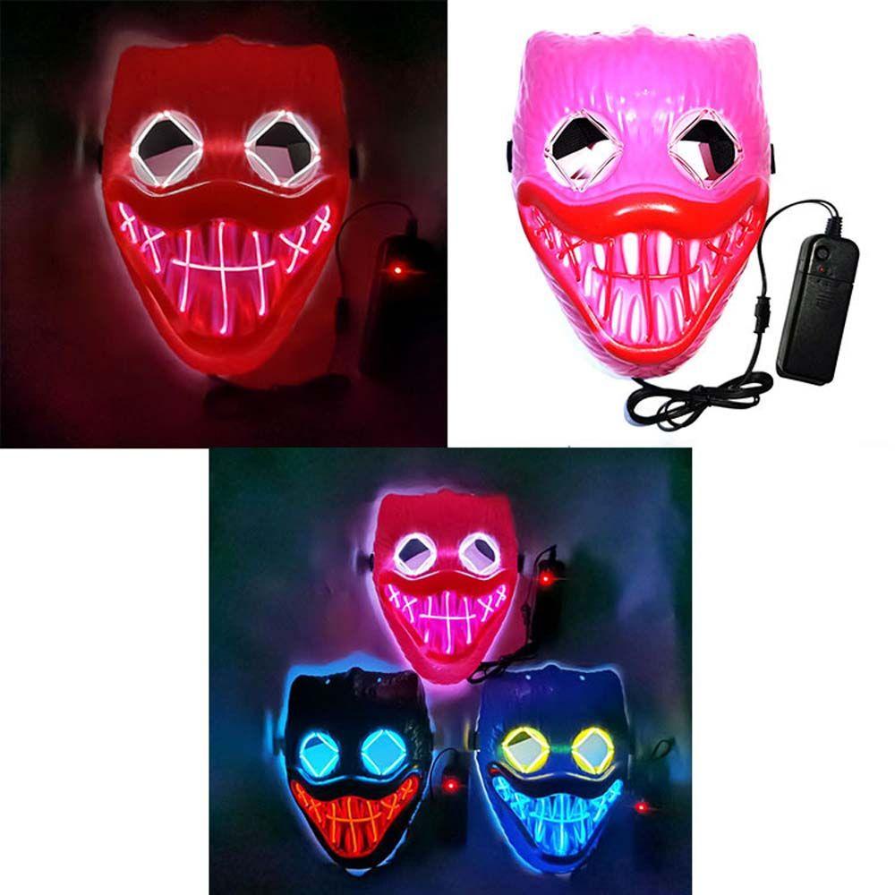 Lanfy Huggy Wuggy Mask Masquerade Party Pesta Dansa Lucu Party Props Party Mask Props Cosplay Mask Luminous Mask Game Pinggiran Topeng Penuh Wajah Topeng Halloween