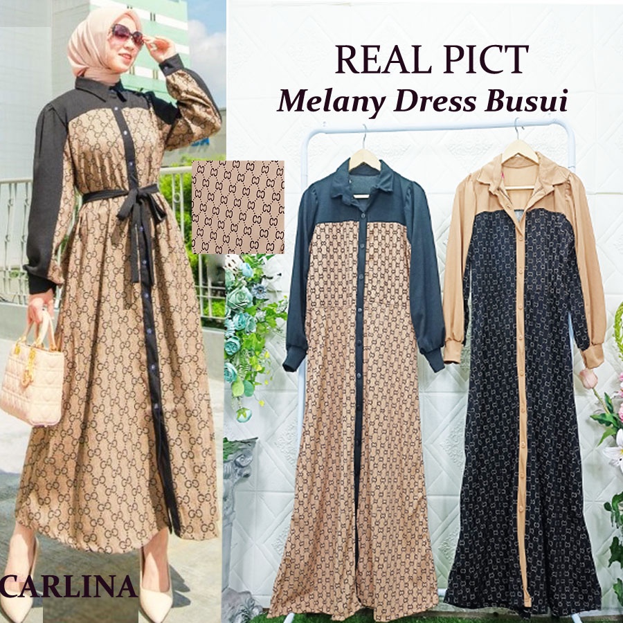 CARLINA DRESS MELANY BUSUI GUCHI GAMIS MAXY WANITA