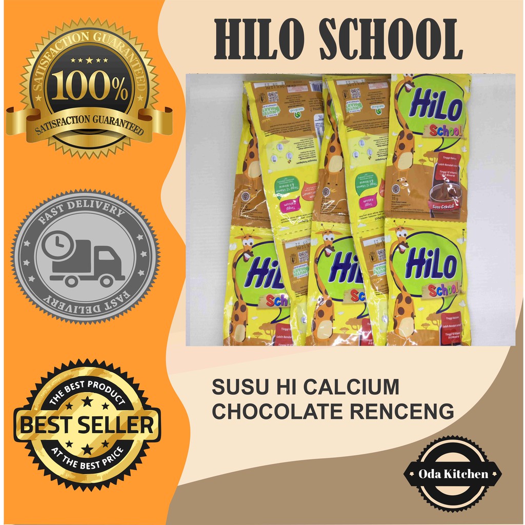 HILO SCHOOL SUSU HI CALCIUM CHOCOLATE RENCENG 10X30gr